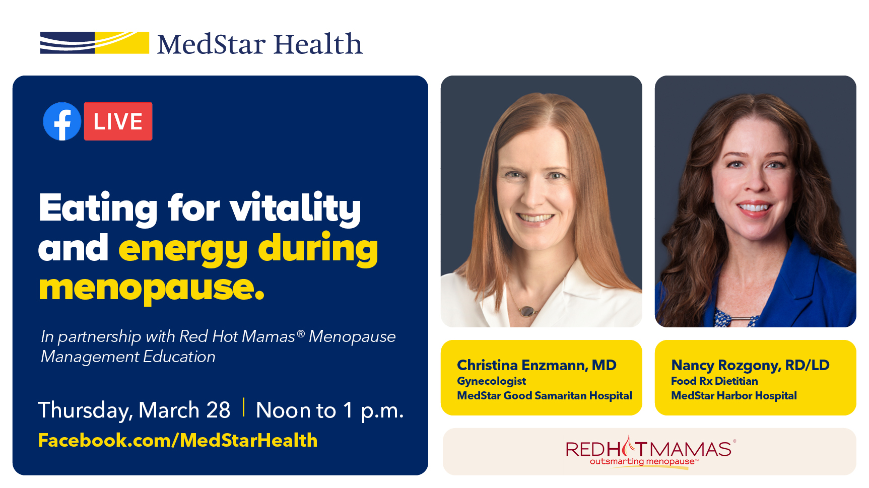 Facebook Live: Eating for vitality and energy during menopause - Red ...